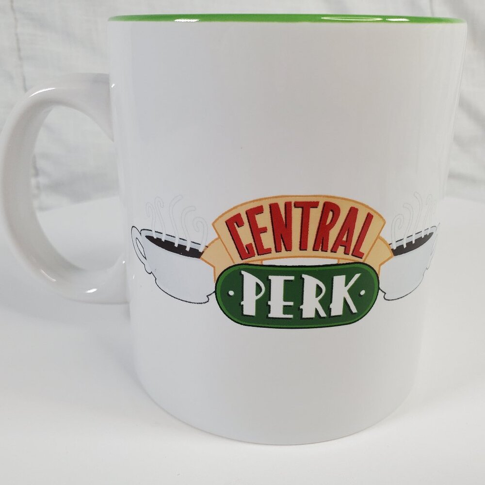 FRIENDS Central Perk Coffee Mug White with Green Interior Large 20oz TV Show
